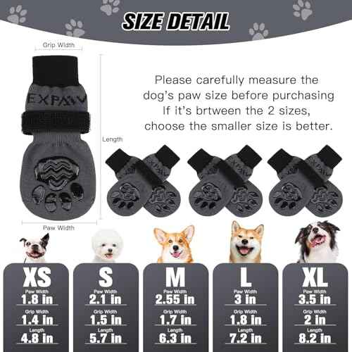 6PCS Anti Slip Dog Socks to Prevent Licking Paws (XX-large (6 Count) / Black and Grey)
