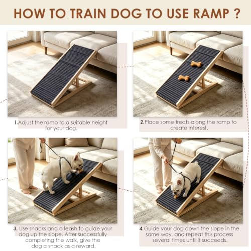 Dog Ramp for Sofa Bed 3 Adjustable Heights with Nail Scratch Board
