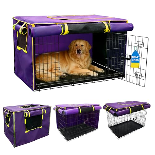 42 Inch Purple Dog Crate Cover (42.0"L x 28.0"W x 30.0"H / Purple)