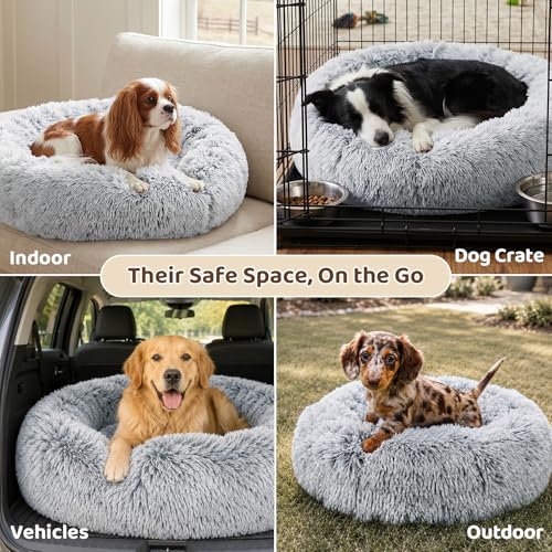 Dog Bed Calming Anti (27" / 01 - Light Grey)