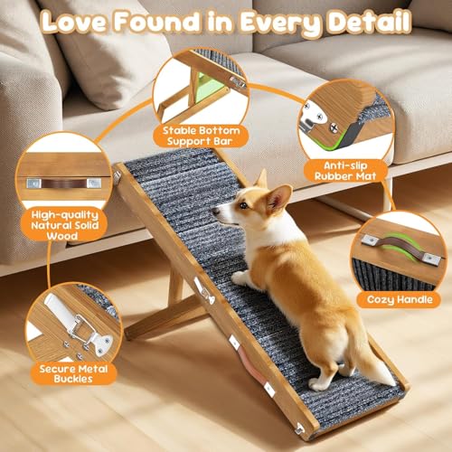 Dog Ramp for Couch Foldable (Walnut / 32")