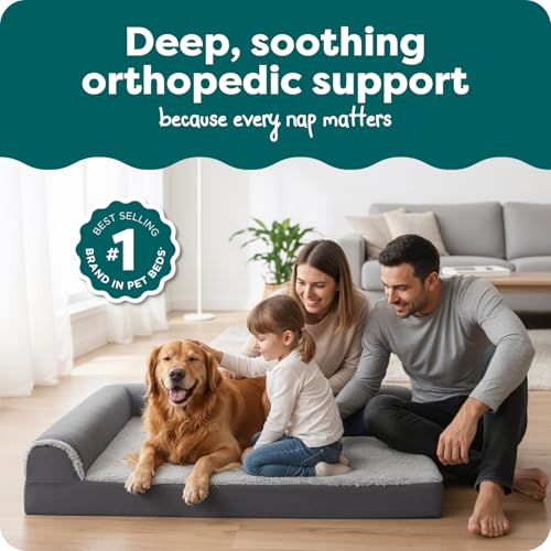 Orthopedic Dog Bed for Large Dogs w (Jumbo / Stone Gray)