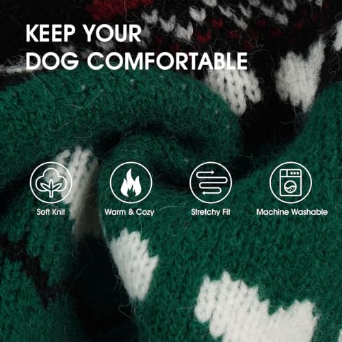 Warm Dog Sweater (Nordic Hearts-Green / XXX-Large)