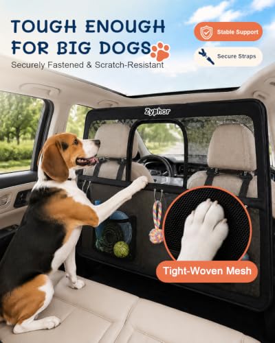 50 Inch Wide Dog Car Barrier for 2nd 3rd Row Seats & Cargo Area (Medium(50"*32"))