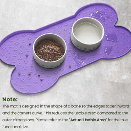 Dog Food Mat Anti (19.4" x 9.8"-2PCS / Purple)