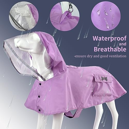 Waterproof Dog Raincoat (Light Purple / X-Large)