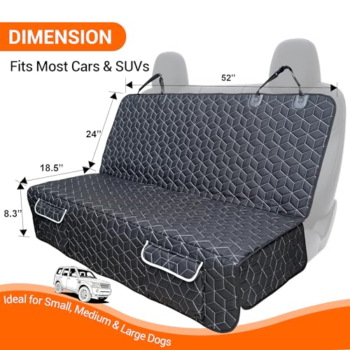 Dog Car Seat Cover (Small-52" / Bench-Black)