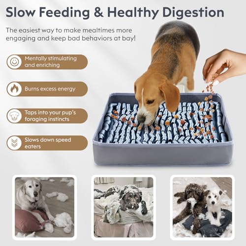 Snuffle Mat for Dogs (Silver / 14" X 12"-Portable)