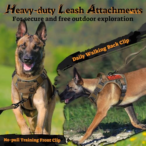 Tactical Dog Harness for Small Dogs (S(Chest:16.1"-31.5",Neck:15.4"-21.6",Back:7.1") / Desert Camo)