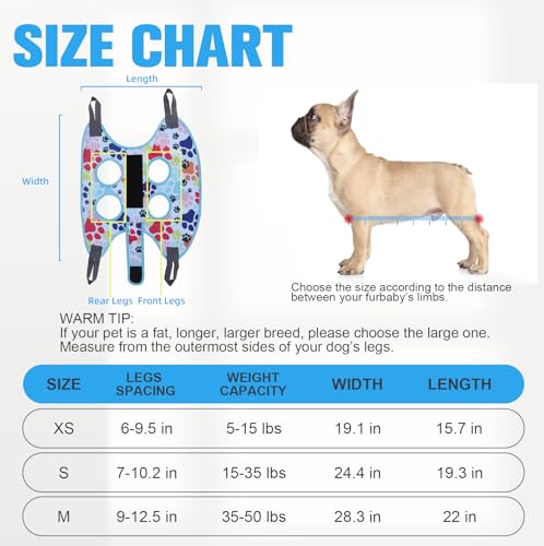 Dog Grooming Hammock Harness for Dogs & Cats with Pet Nail Clipper Trimmer (XS / Blue)
