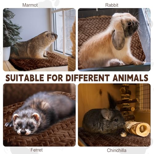 4 Pack Self Warming Cat Bed Mat Self Heating Pad for Dog Extra Warm Winter Pet Pad Washable Thermal Pads Mats for Pets Indoor Outdoor (Dark Coffee / 16 x 20 Inch)