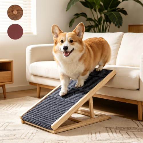 Dog Ramp for Sofa Bed 3 Adjustable Heights with Nail Scratch Board