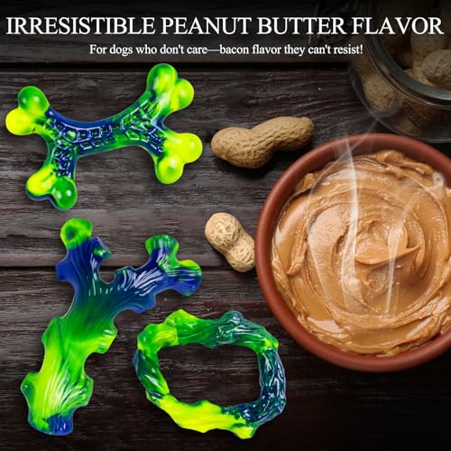 6 Pack Indestructible Dog Toys for Large Breed (Green-6-Pack)