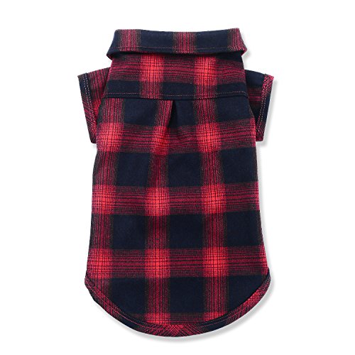 Dog Shirt Pet Plaid Clothes Shirt T (7XL-(90lb~105lb)-Chest~43" / Red)