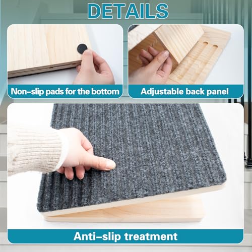 Dog Ramp for Stairs Adjustable Height & Foldable Wooden Pet Ramp (1 pack)