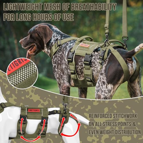 Breathable Dog Lift Harness for Medium Sized Dogs (Medium / Green)