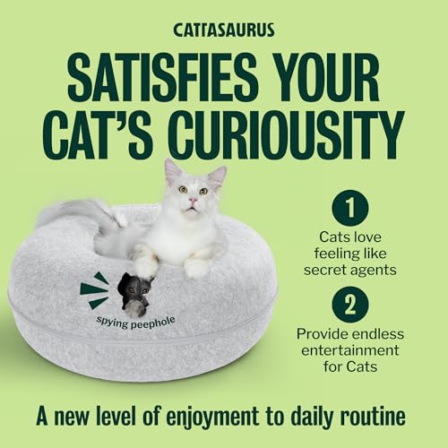 Peekaboo Cat Cave Donut for Multiple & Large Cats up to 30 (Light Gray / Jumbo)