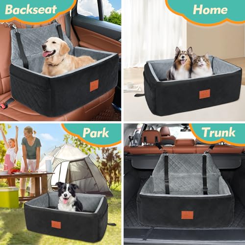 Dog Car Seat for Large Medium Size Dogs (Black/grey)
