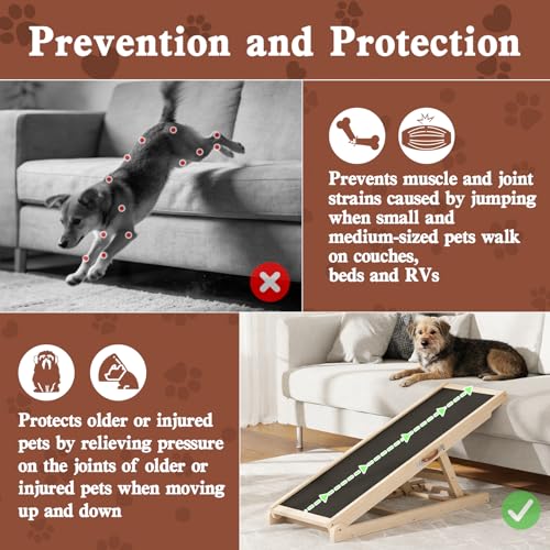 Dog Ramp for Bed Couch Car (39.4"L x 14.5"W x 3.3"H)