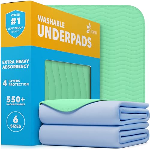 Washable Underpads (Blue/Green / 2 Pack - 30x34)