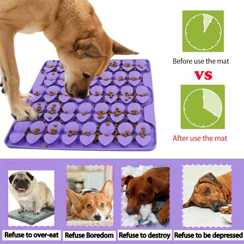 Snuffle Mat for Large Dogs (Purple-L (16.3x16.3in))