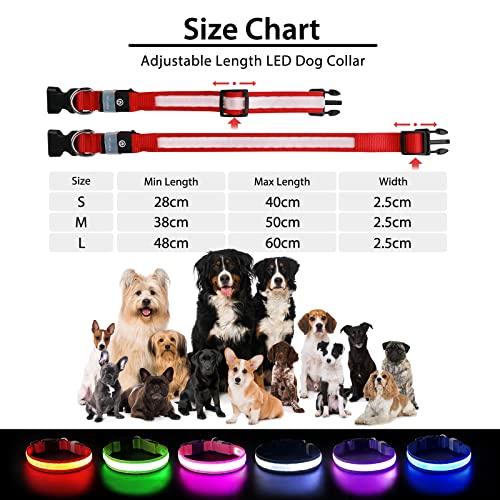 Light up Dog Collar (Red / M(15 inch-19.7 inch))