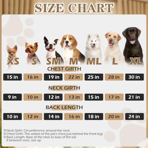 Fall Dog Sweater for Small Medium Large Dogs (Beige / X-Small(Back Length 10"))