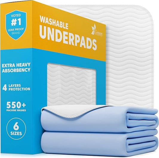 Washable Underpads (Blue/White / 10 Pack - 34x36)