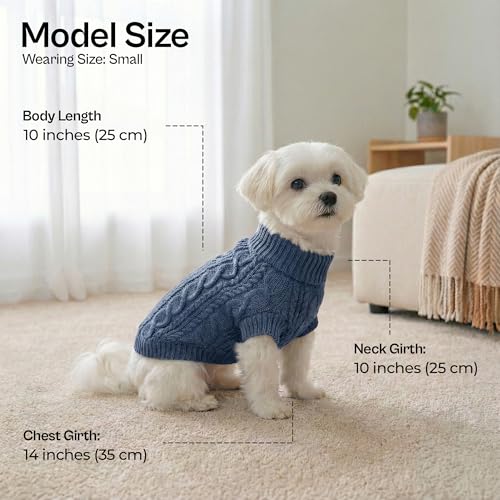 Dog Sweaters Pull Over (XS / Cable Knit Navy)
