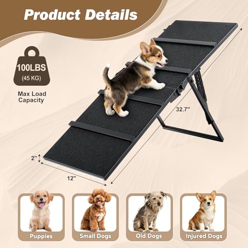 Metal Dog Ramp for Couch (Black)