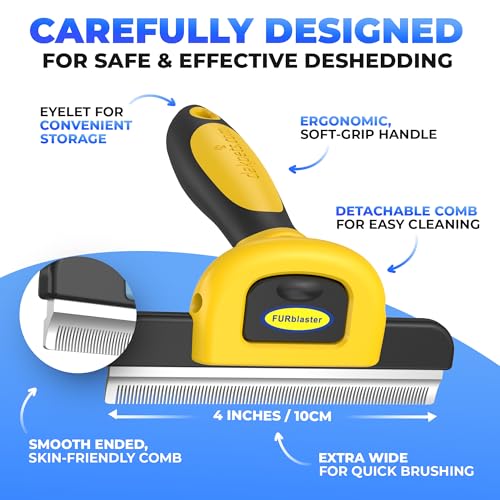 Stainless Steel Deshedding and Dematting Tool (Yellow)