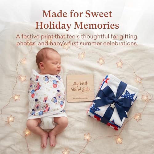Adjustable Swaddle Wrap for Newborn (Playful Patriotic / Small)