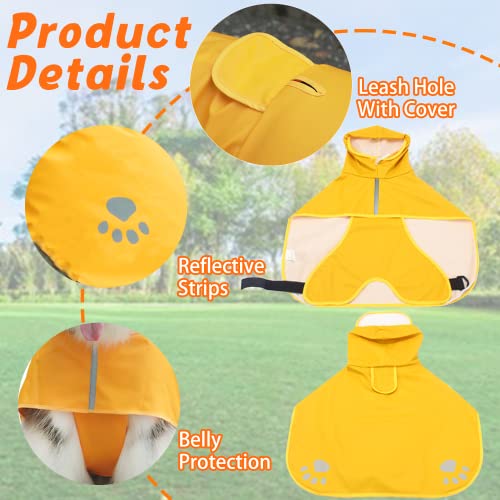 Dog Raincoat Hooded Slicker Poncho (X-Large / Yellow)