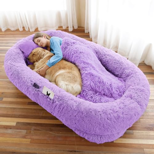 Human Dog Bed (71.0"L x 45.0"W x 12.0"Th / Purple)