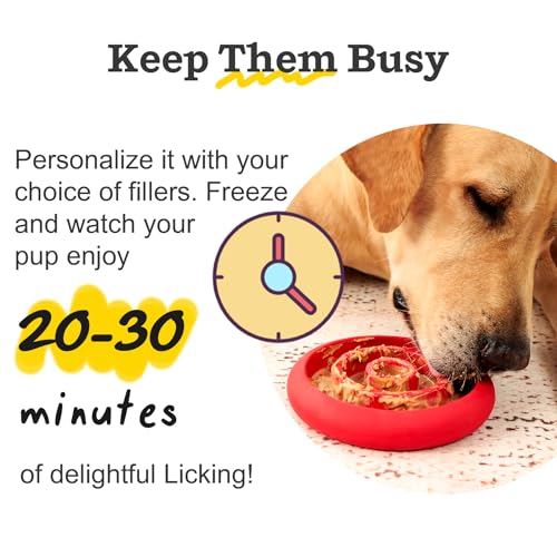 Slow Feeder Lick Mat for Dogs (Red)