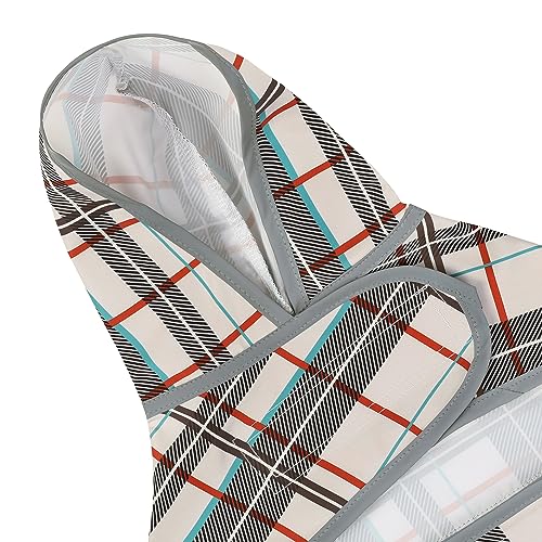 Dog Raincoat for Small Dogs Puppies Waterproof Jacket Hooded Rain Coats with Reflective Strips Leash Hole & Poncho Adjustable Fit (Khaki Plaid / X-Small)