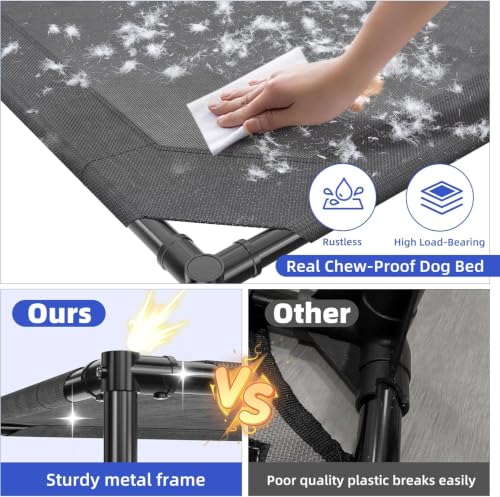 Elevated Dog Bed for Large Dogs (42"L x 31"W x 8.5"Th / Black)