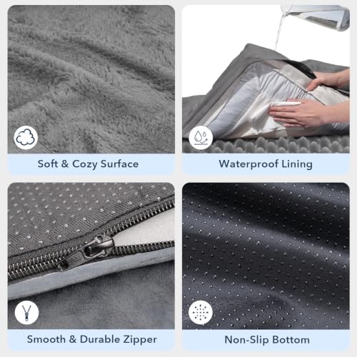Orthopedic Dog Bed Waterproof Pet Sofa for Large Sized Dogs (Grey / 36.0"L x 27.0"W x 7"Th)