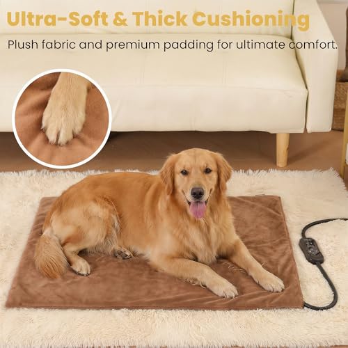 Upgraded Pet Heating Pad (Brown / XL: 31.5" x 23.4")