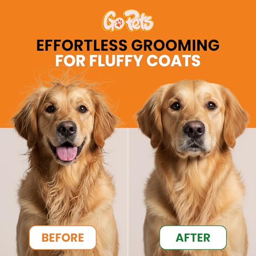 Double Row Dematting Rake Undercoat Deshedding Tool for Dogs & Cats (Double Row Dematting Comb)