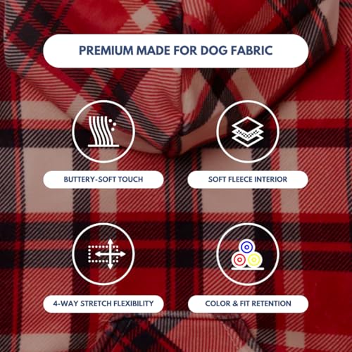 Dog Hoodie Buttery (Red Plaid / XX-Large)