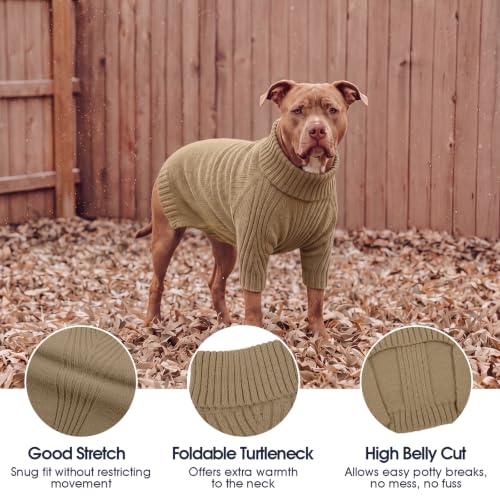 Turtleneck Dog Sweater (Camel / Medium)