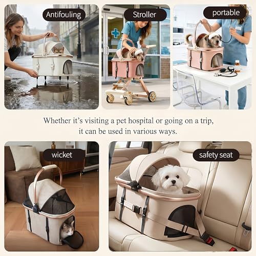 All Terrain Pet Stroller for Small Medium Dogs & Cats (pink / Small)
