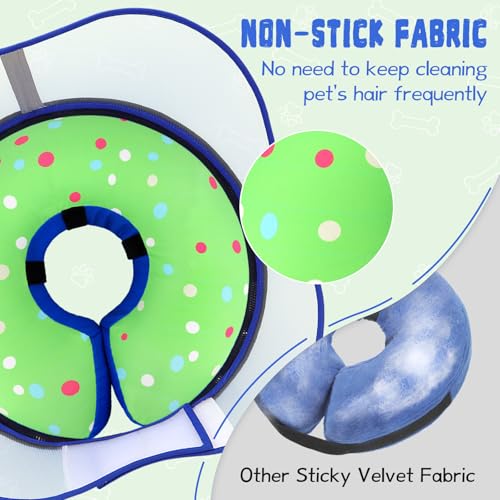 Elevated Inflatable Dog Cone Collar Alternative After Surgery (Donut Green / XL(Neck 14"-18"))