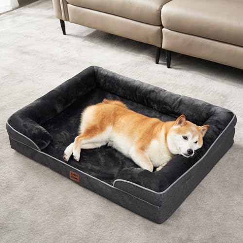 Orthopedic Dog Beds Large Sized Dog (Dark Grey / 36.0"l X 27.0"w X 6.5"th)