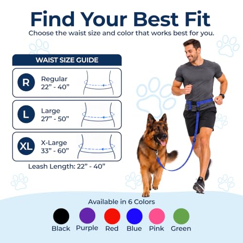 Hands Free Dog Leash (Regular Dog System (Large Belt (27"- 50" Waist)) / Royal Blue)