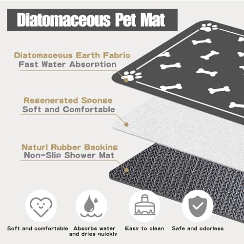 Large Pet Feeding Mat (dog bone print / 39.3"L x 15.7"W)