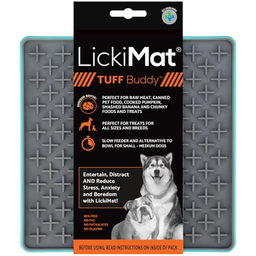 Tuff Buddy Slow Feeder Lick Mat for Dogs (Turquoise)