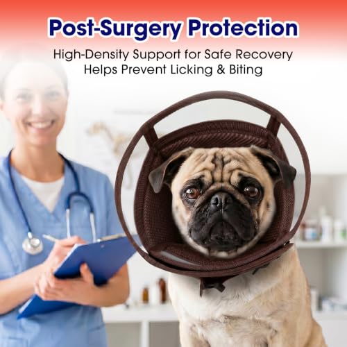 Soft Dog Recovery Cone Collar (Brown / M(Neck Girth:11-14.2in))