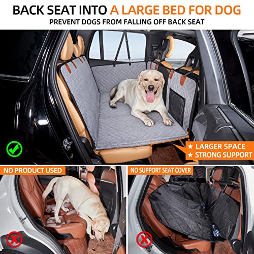Hard Bottom Dog Car Seat Cover for Back Seat (Grey / For Car/SUV/Small Truck)
